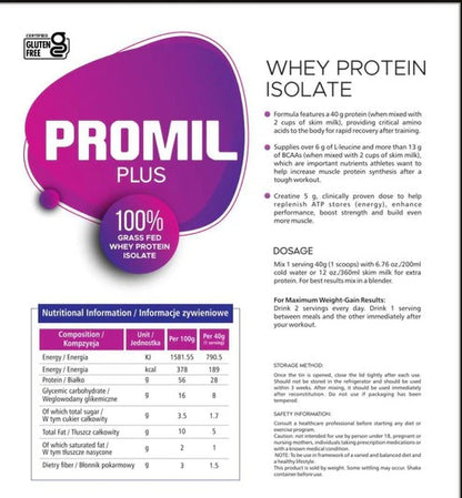 Promil Plus 500g 100% Grass-Fed Whey Protein